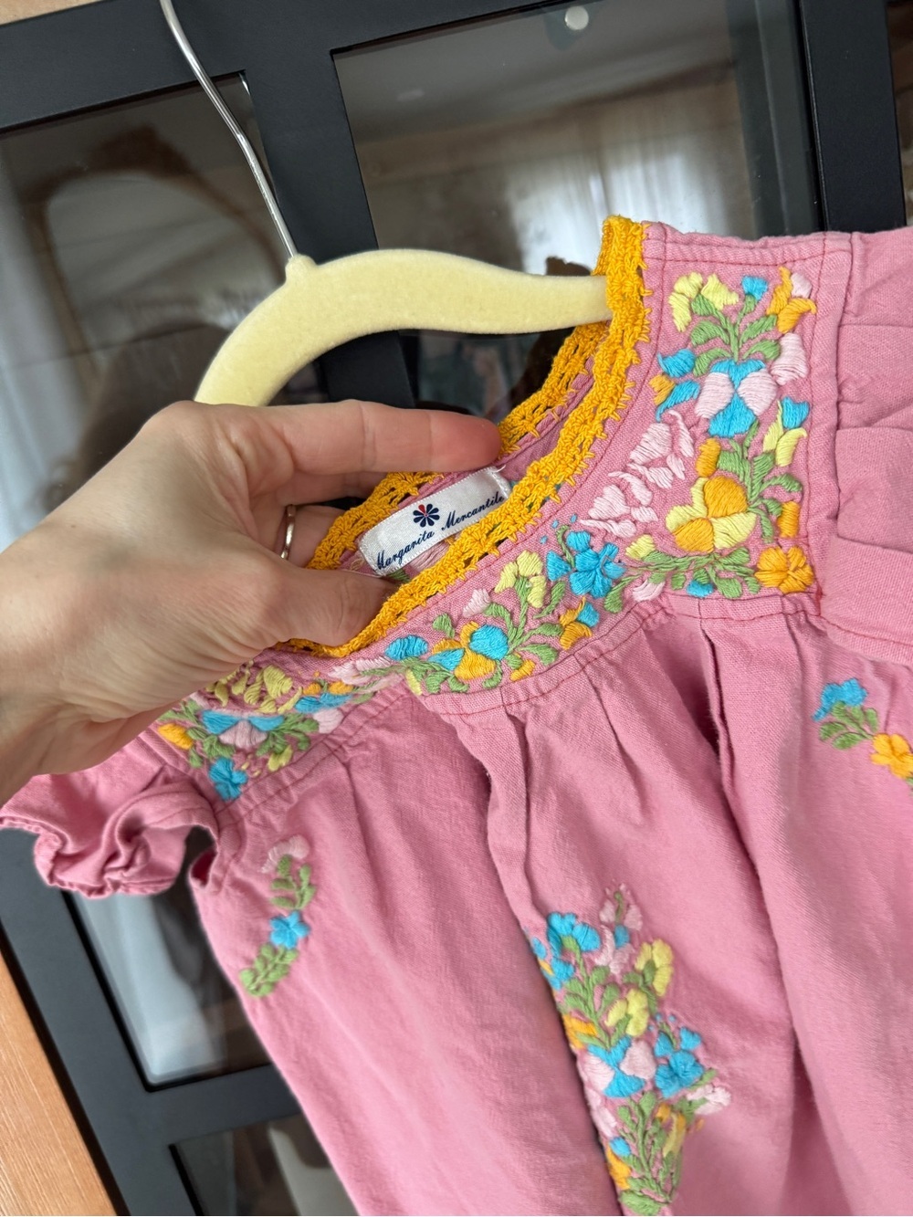 Margarita Mercantile toddler girl dress embroidered oaxacan mi golondrina floral - Picture 5 of 7